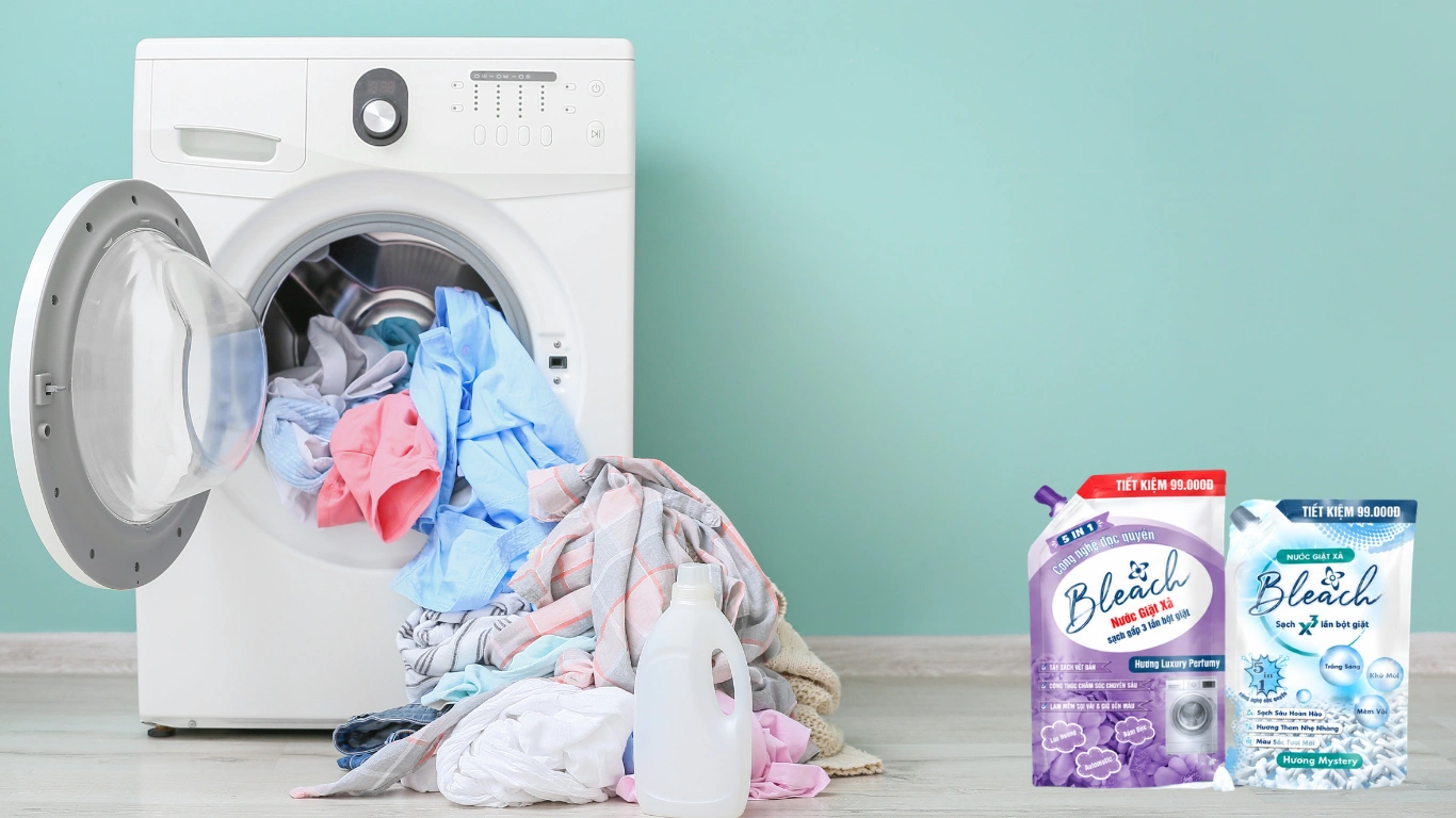 Nước giặt xả Bleach dùng cho giặt tay và máy giặt